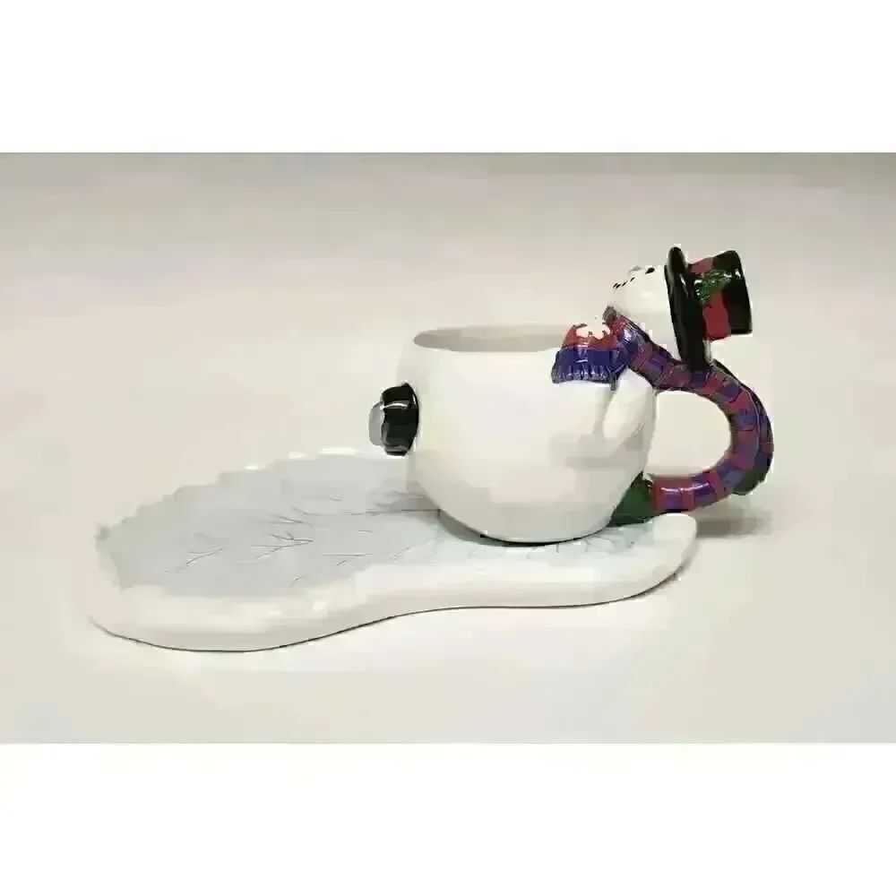 FIGI Chilly Vintage Snowman Mug & Cookie Plate
